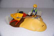 Playmobil 942 Plac budowy budowlaniec tynkarz taczka Playmobile