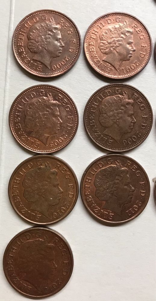 Монеты. Редкий набор монет one penny. Включая 1971 г