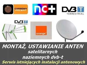 Montaż ustawianie anten satelit, DVB-T wieszanie telewizorów Grudziądz