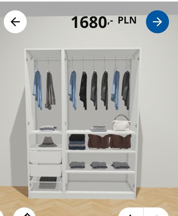 Szafa Pax Ikea 150x60x201, drzwi Bergsbo