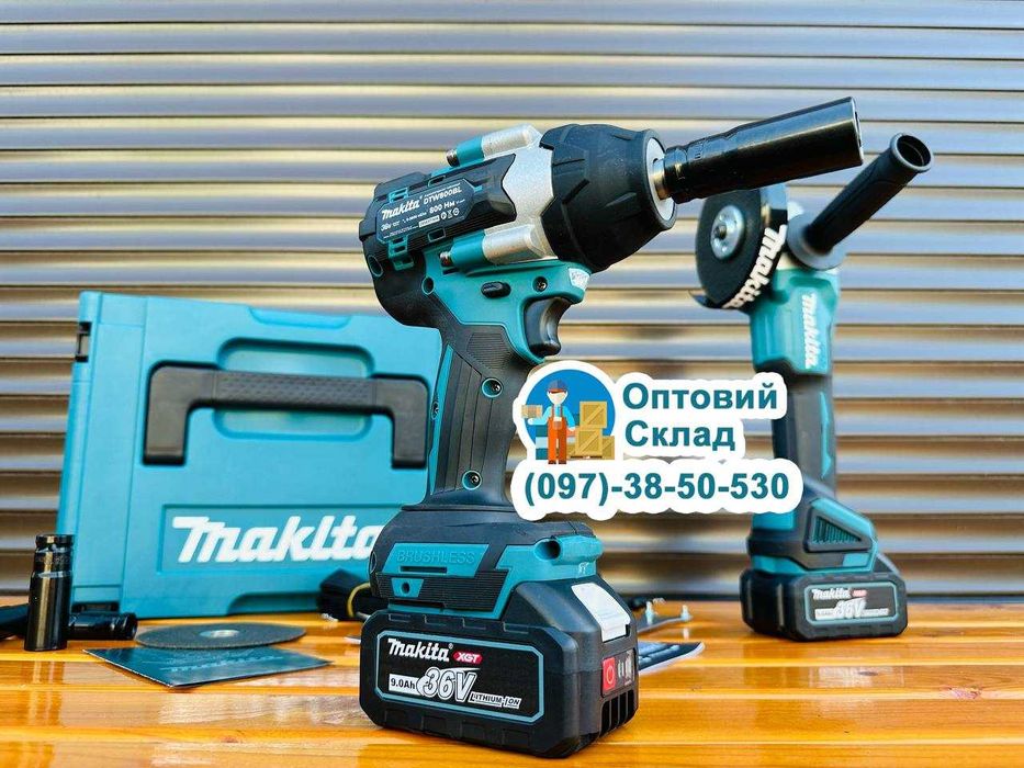 Макіта 2в1 Болгарка DGA504 XGT + Гайковерт DTW800 XGT 800Hm ( 36V-9A )