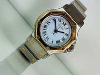 Zegarek Cartier SANTOS Octagon AUTOMATIC Złoto Stal Bransoleta Damski