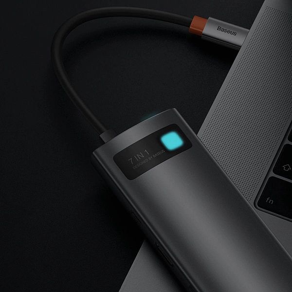 Hub 7w1 Baseus Metal Gleam Series Usb-c do Usb-c Pd / 3x Usb-a / Hdmi