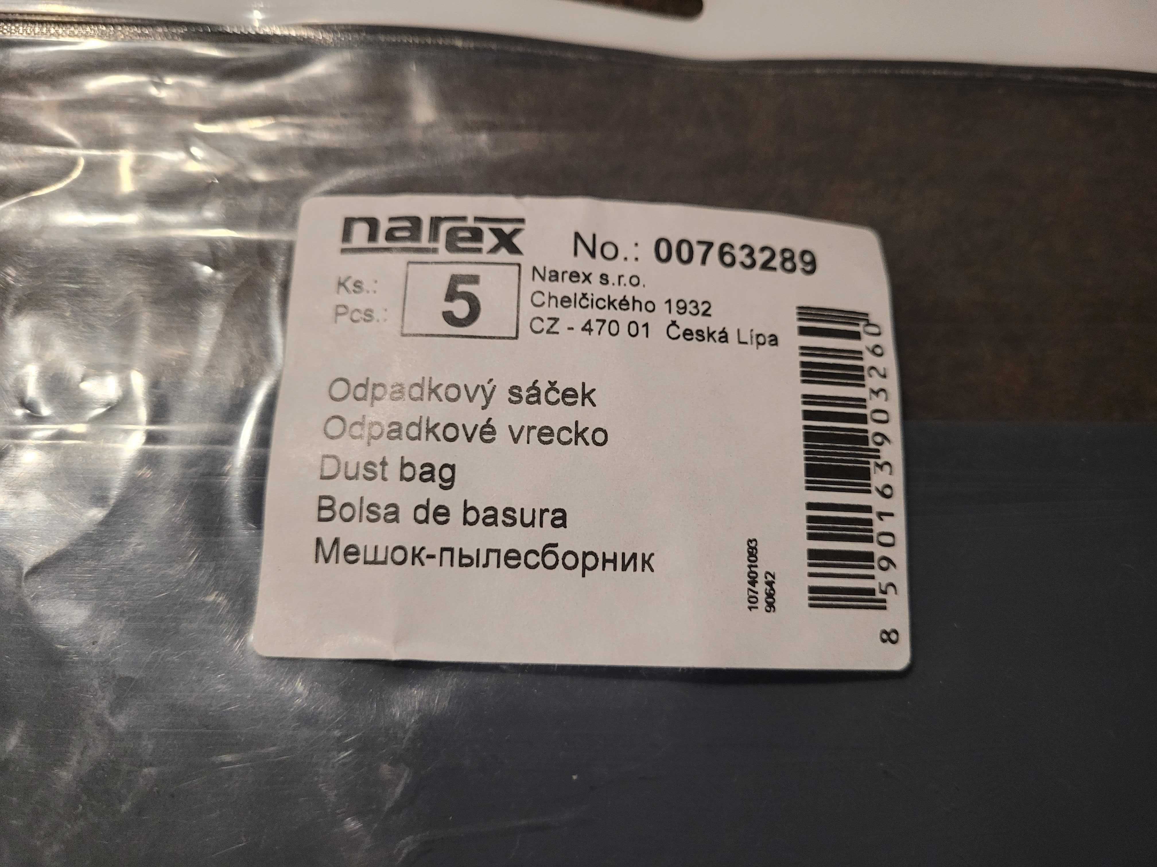 Worki - odkurzacz przemysłowy Narex: VYS 30-21, VYS 30-71 AC, 5 szt