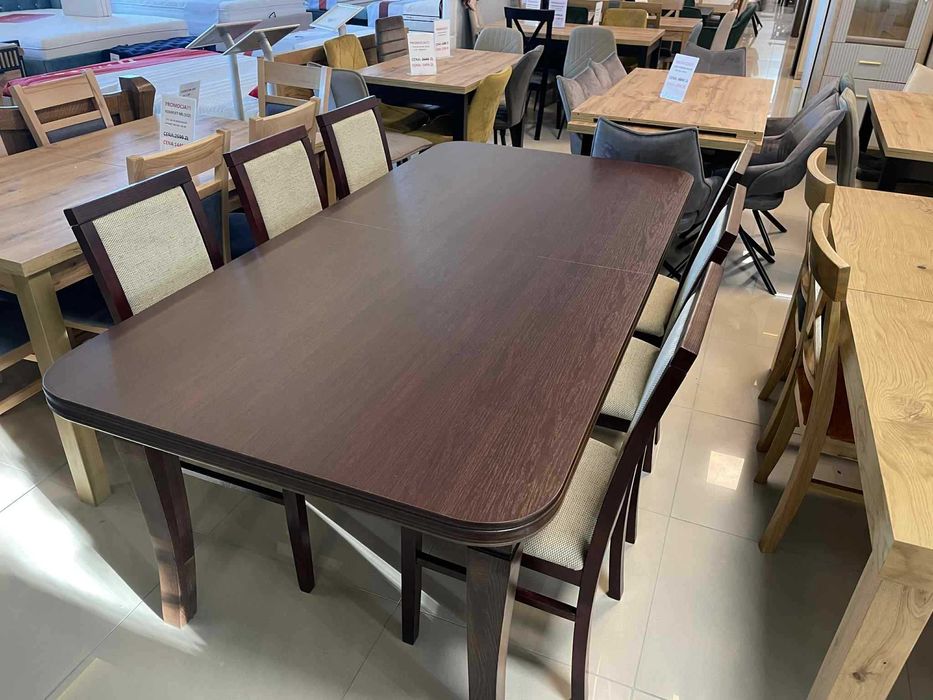 (95WN) Stół duży rozkładany + 6 krzeseł, okazja 1499 zł