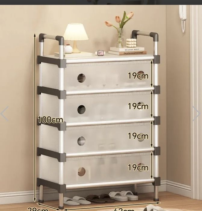 Підлогова тумба 4-рівнева полиця для взуття 100х62х29 с