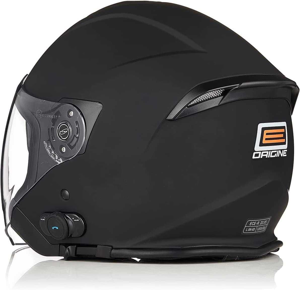 Kask PALIO Otwarty Jet z BLUETOOTH Zintegr INTERCOM BT Czarny Mat L