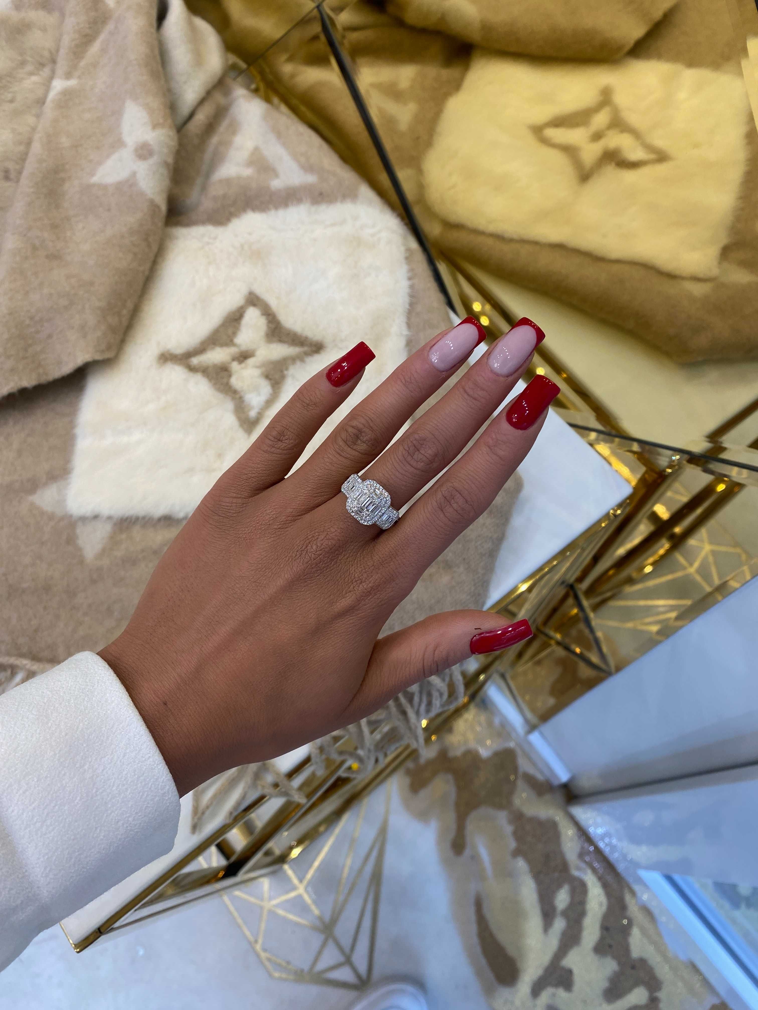 Pierścionek z diamentami naturalnymi 1.40 ct Infinity bagiety
