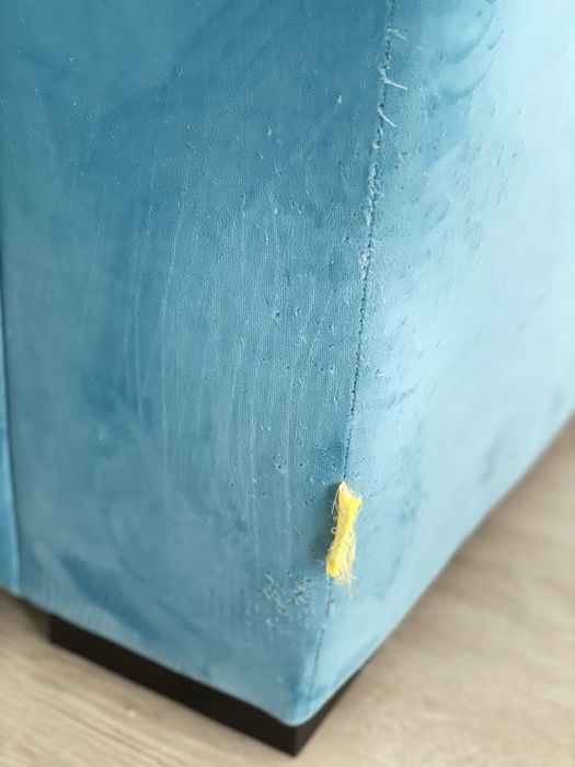 Sofá de canto azul-turquesa com chaise longue — excelente estado!