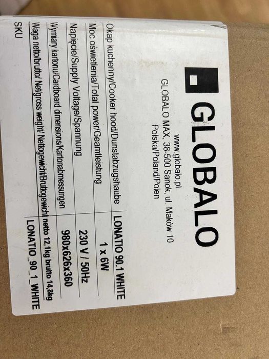 Okap kuchenny kominowy stan nowy