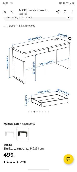 Biurko narożne z szafka z szufladami i biurko nr 2