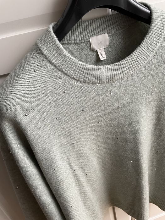 Miętowy sweter H&M rozm L