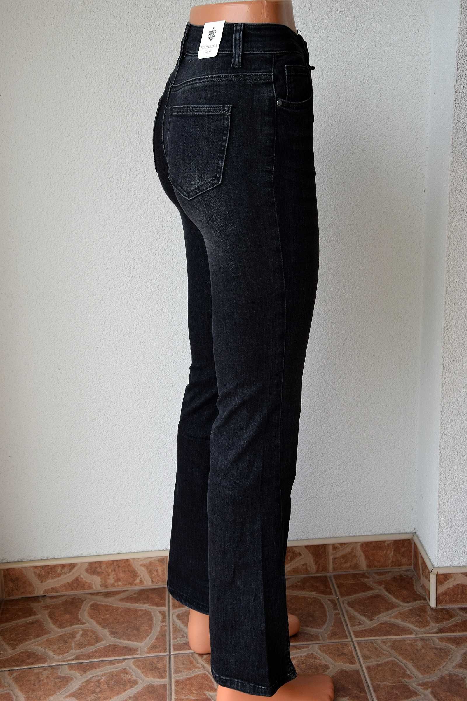 Spodnie Dzwony Jeans Wysoki Stan R XS-S-M-L-XL