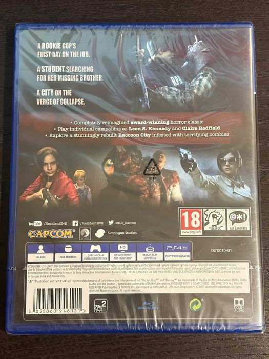 Resident Evil 2 Remake - Sony PlayStation 4 PS4 - SELADO