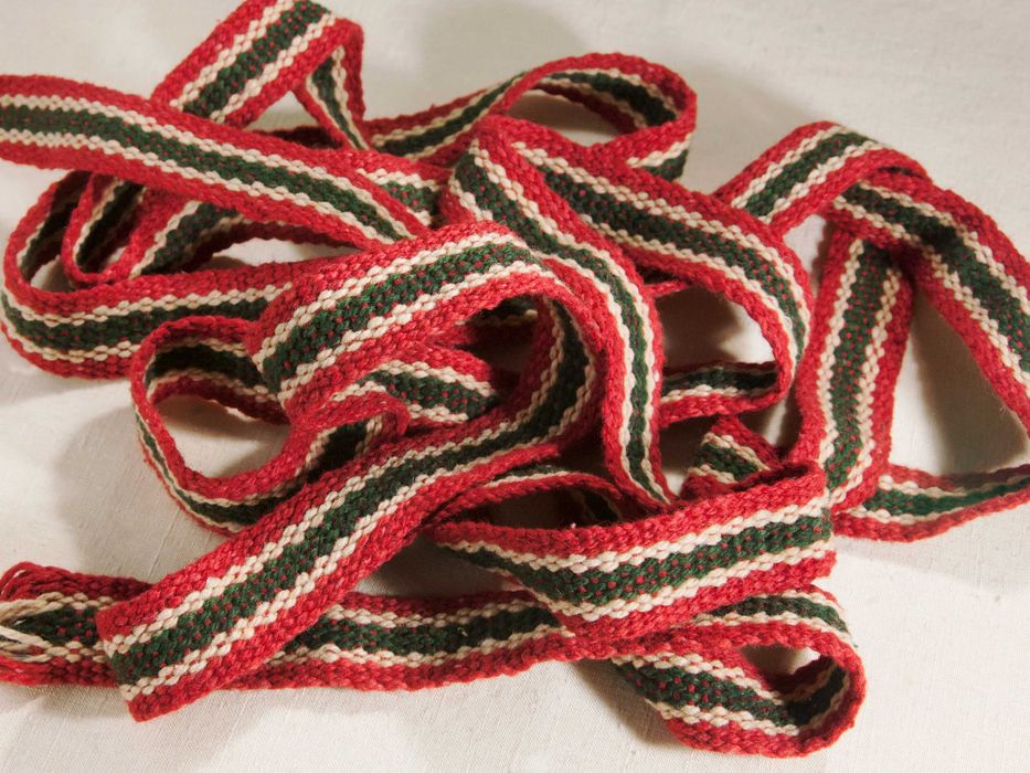 Krajka ręcznie tkana z wełny do rekonstrukcji Słowianie Wikingowie