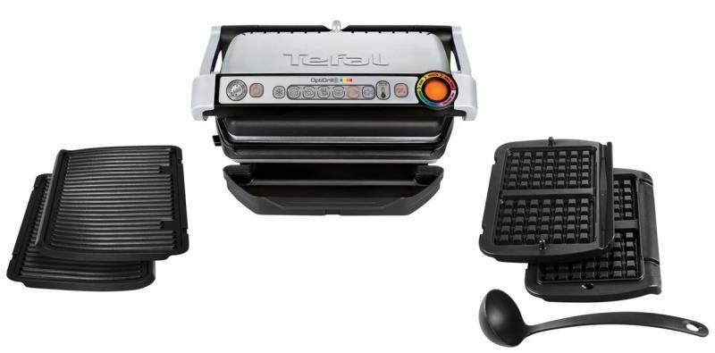 Електрогриль Tefal OptiGrill GC716D12 + Вафельниця