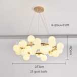 Lampa sufitowa złota glamour białe kule