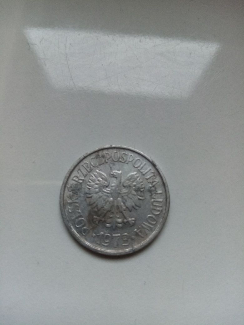 Moneta 20 groszy z 1973 roku. Bez znaku mennicy.