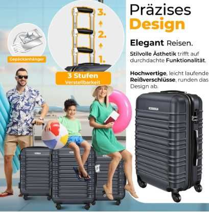 Walizki z twardą skorupą zestaw 3-częściowy KESSER