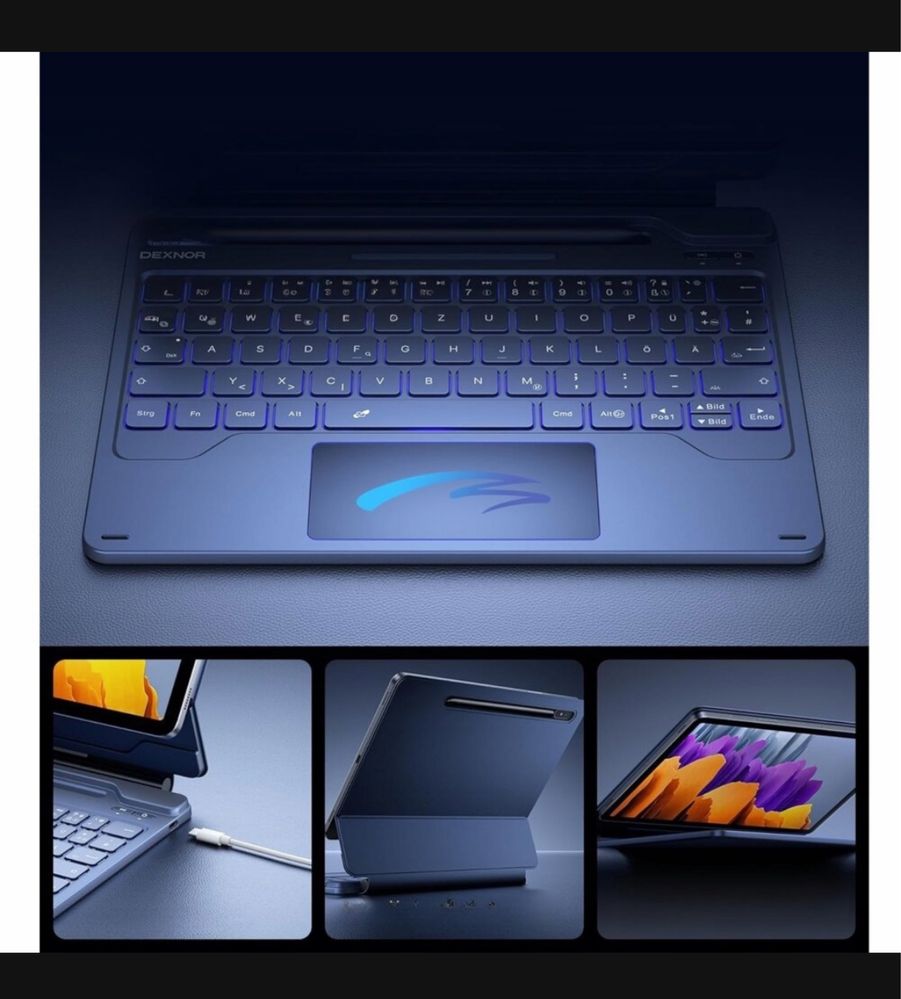 Dexnor Etui Magnetyczne z klawiaturą touchpad do Galaxy Tab S9 / S9 FE
