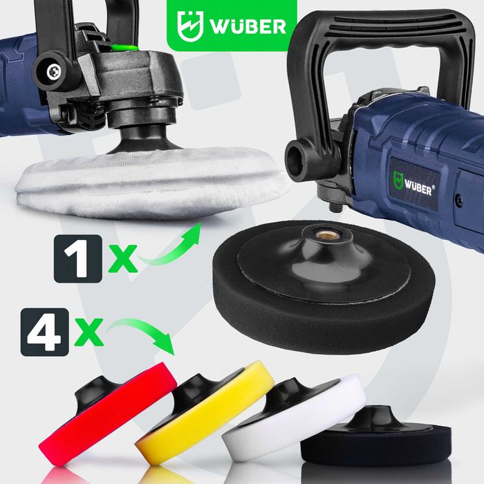 Nowa Polerka samochodowa rotacyjna 2300W regulacj obrotów zestaw gąbek