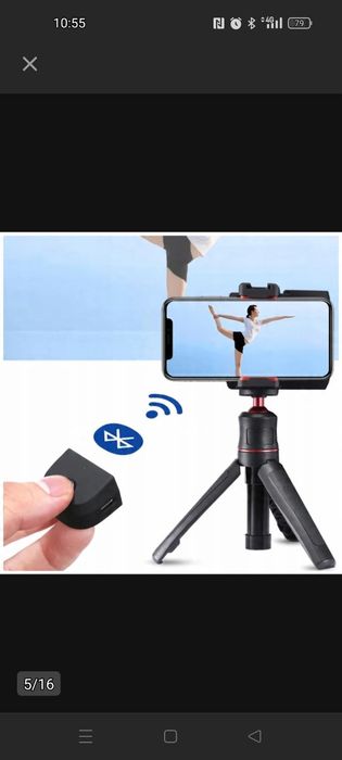 Uchwyt Ulanzi CG02 z oświetleniem LED i pilotem Bluetooth do telefonu
