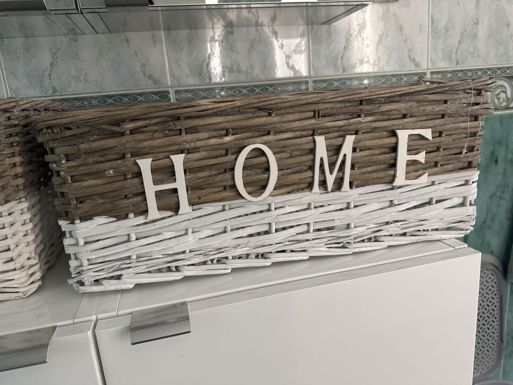 Rattanowy kosz HOME ratan Boho Vintage ratan koszyk