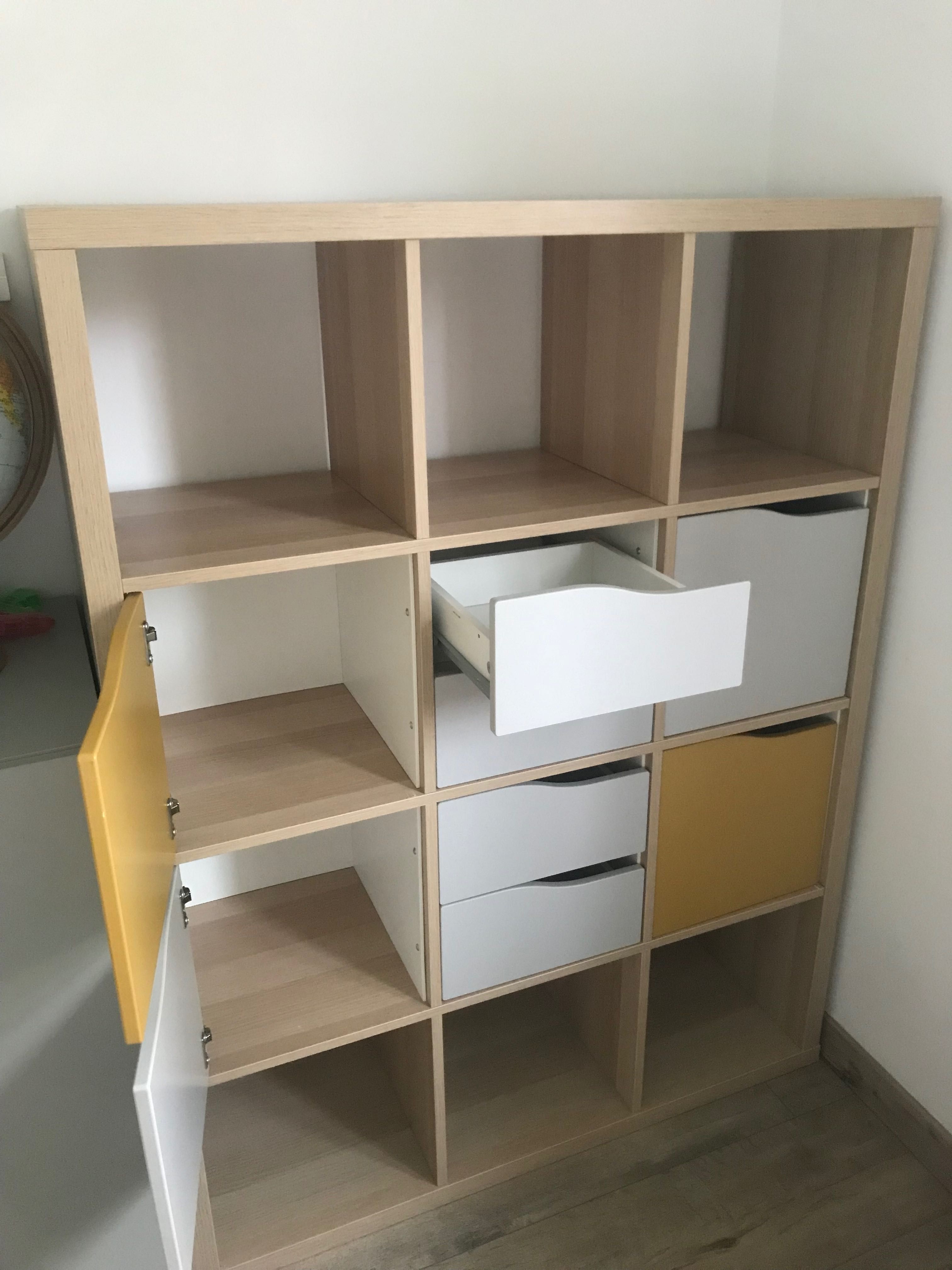 Regał kallax Ikea duży z półkami szufladami