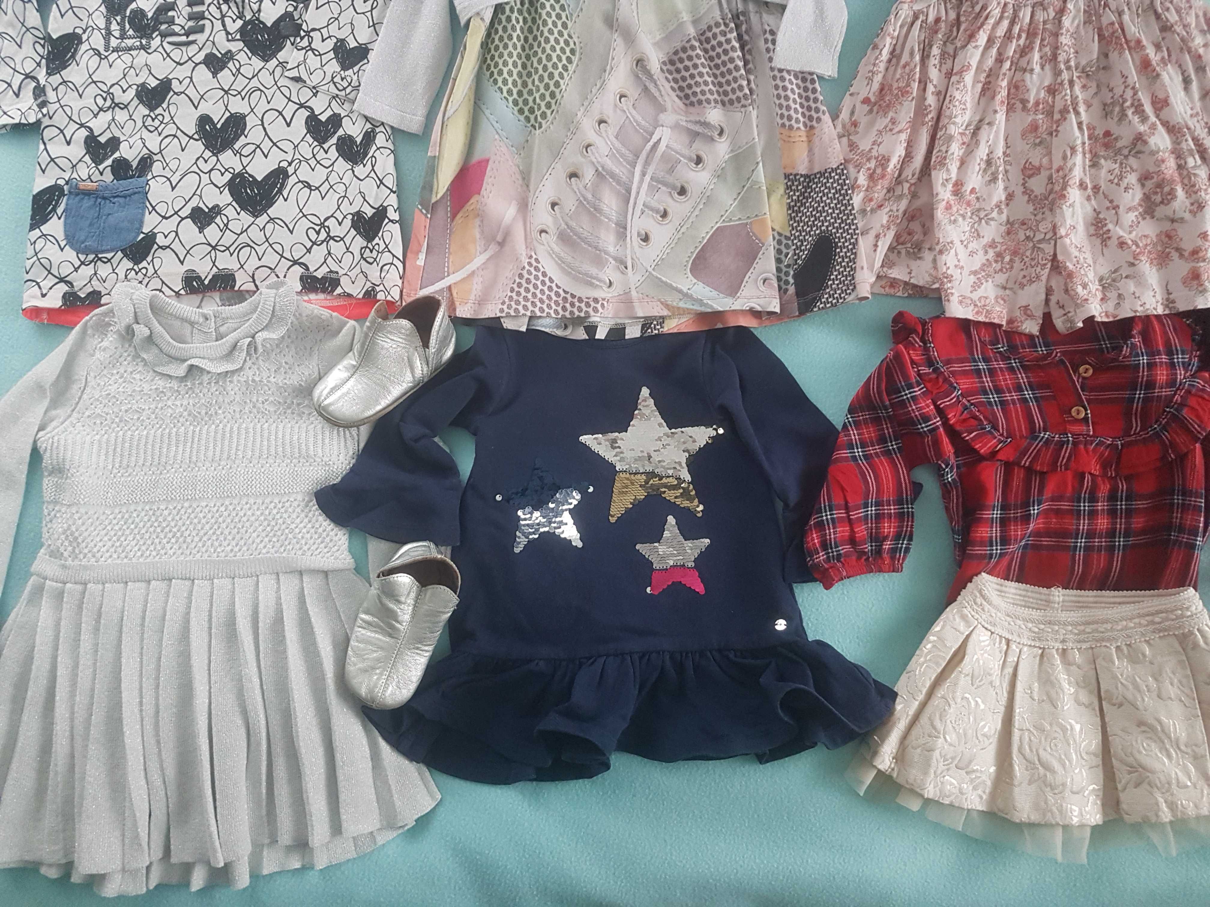 Paka ubranek, i, zestaw ubranek Benetton,  Molo r. 9 - 12 m( 74- 80)