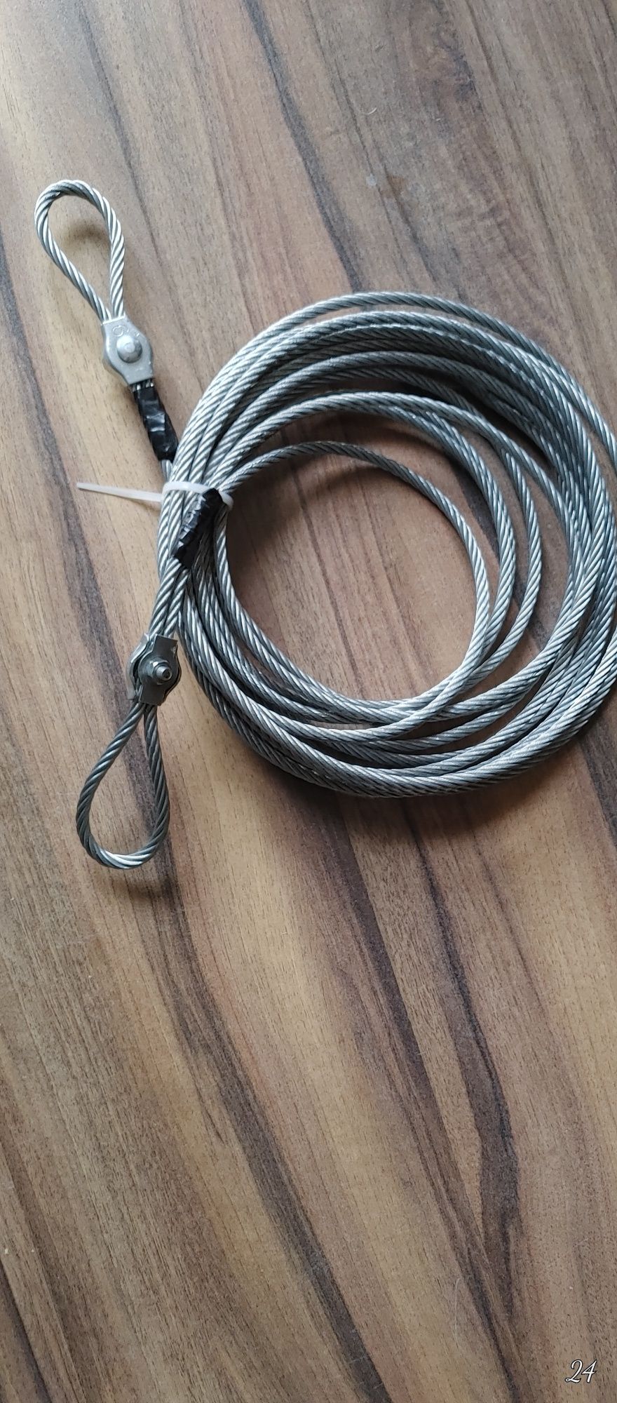 Linka stalowa 6mm. Długość 12m+12m+8m