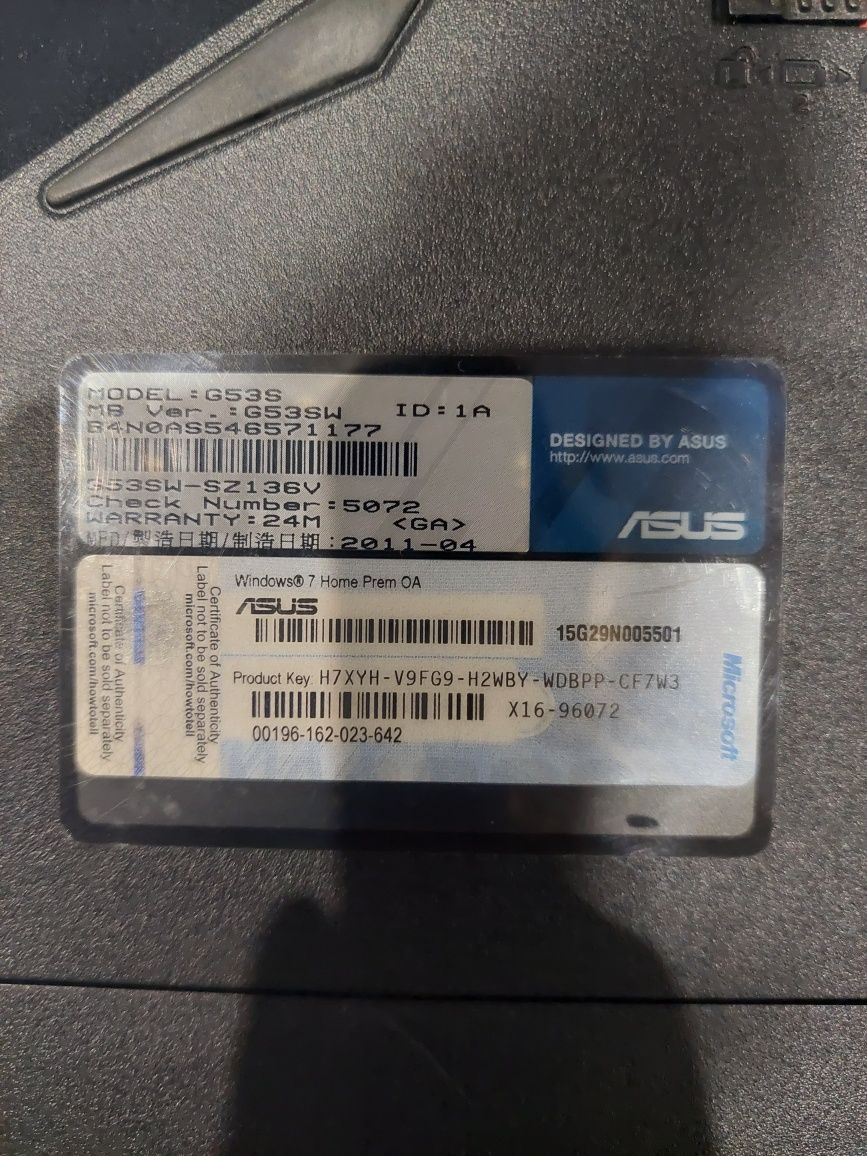 Ноутбук ASUS G53S