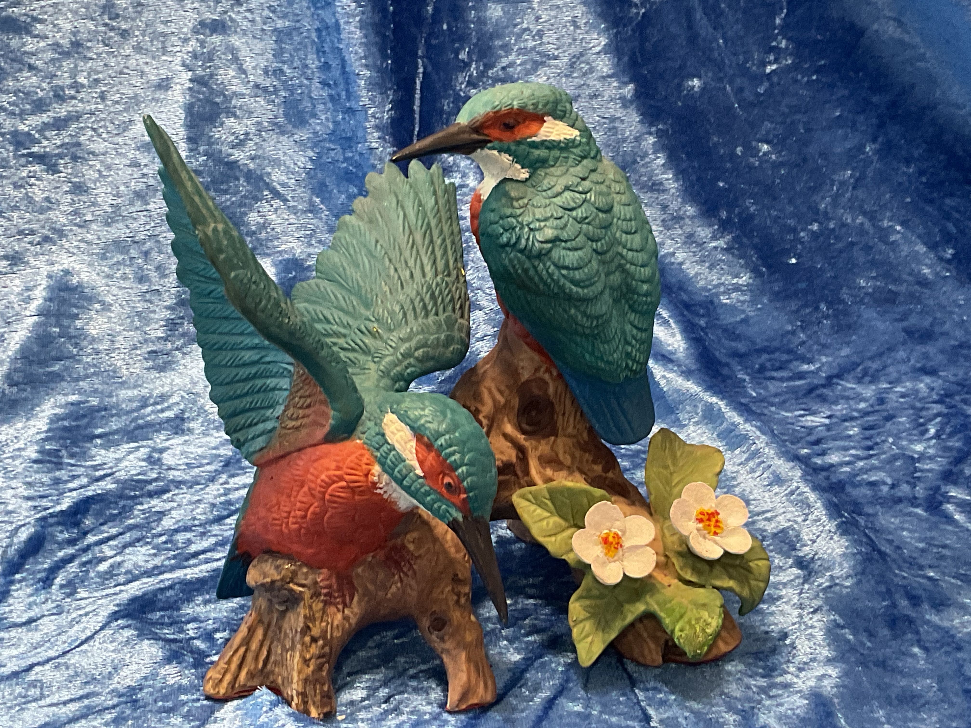 Guarda rios casal de aves pintura manual 15 cm