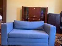 2-osobowa sofa łóżko Askeby niebieska praktycznie nowa