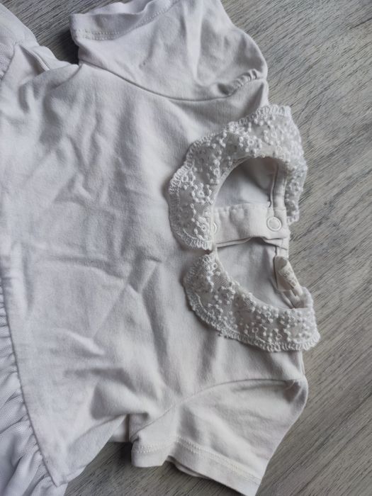 Biała sukienka H&M rozm. 74 chrzest urodziny