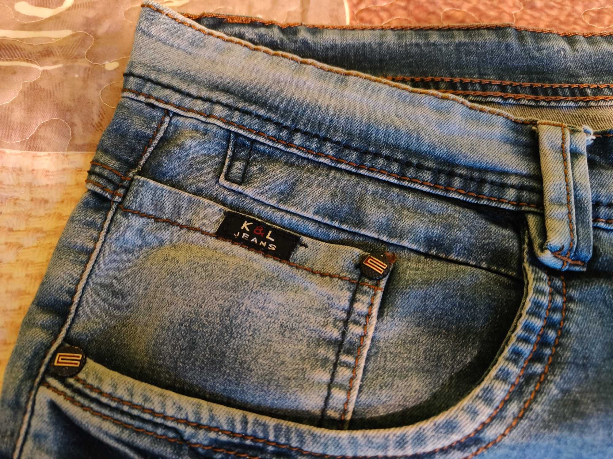 Shorty spodenki jeansowe męskie W40 L32 K&L Jeans niebieskie