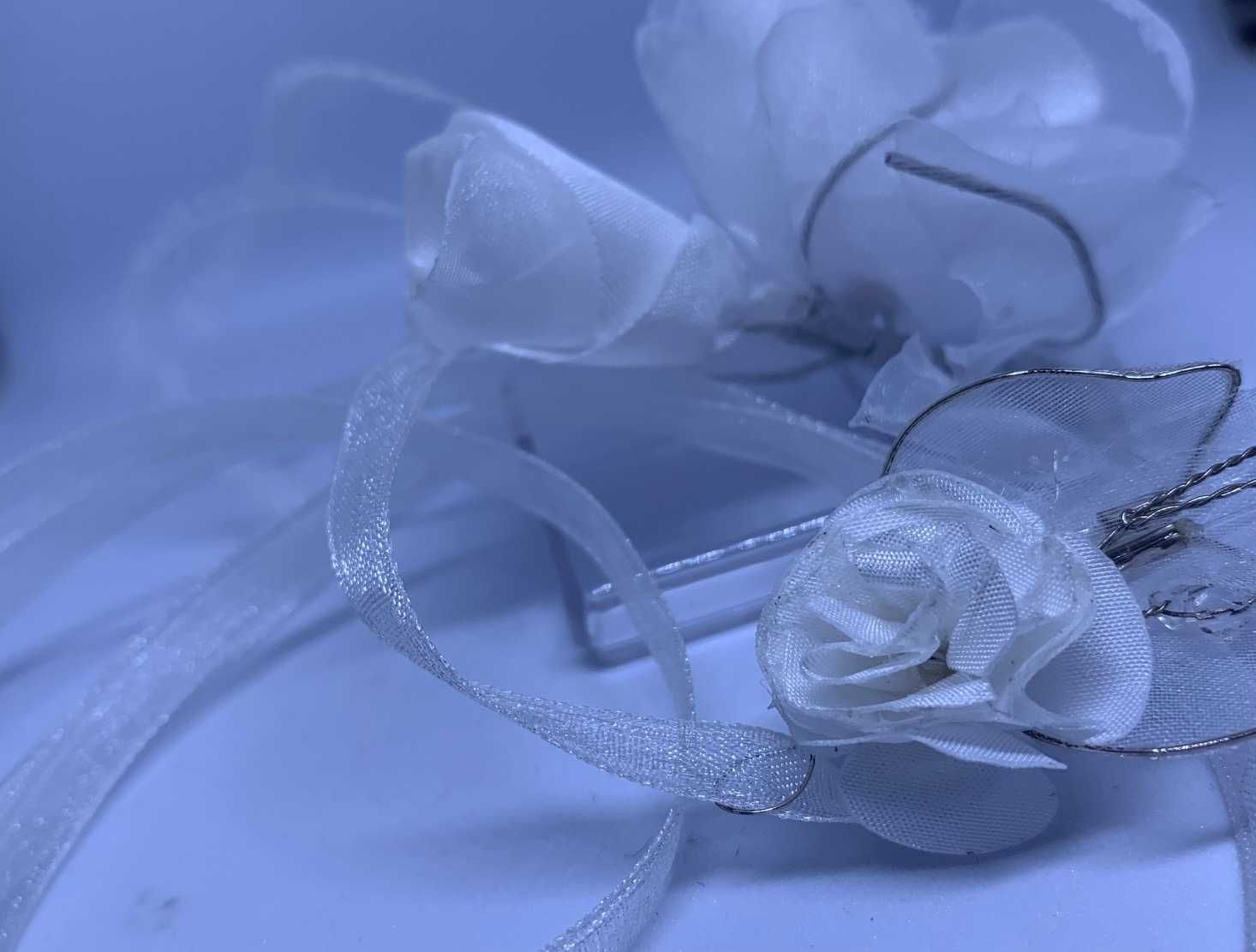 komplet ślubny dla niej i dla niego rękodzieło butonierka wisiorek róż