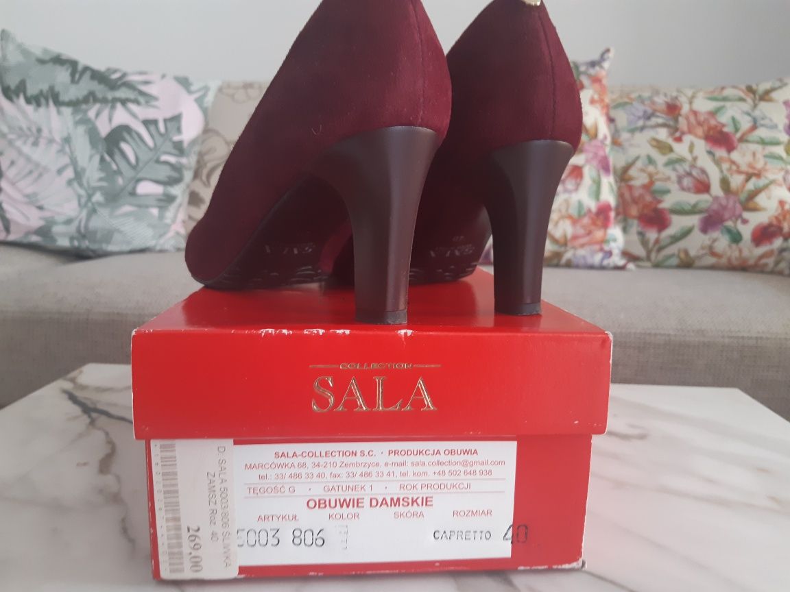 Buty damskie skórzane Collection SALA. Rozmiar 40, jak nowe