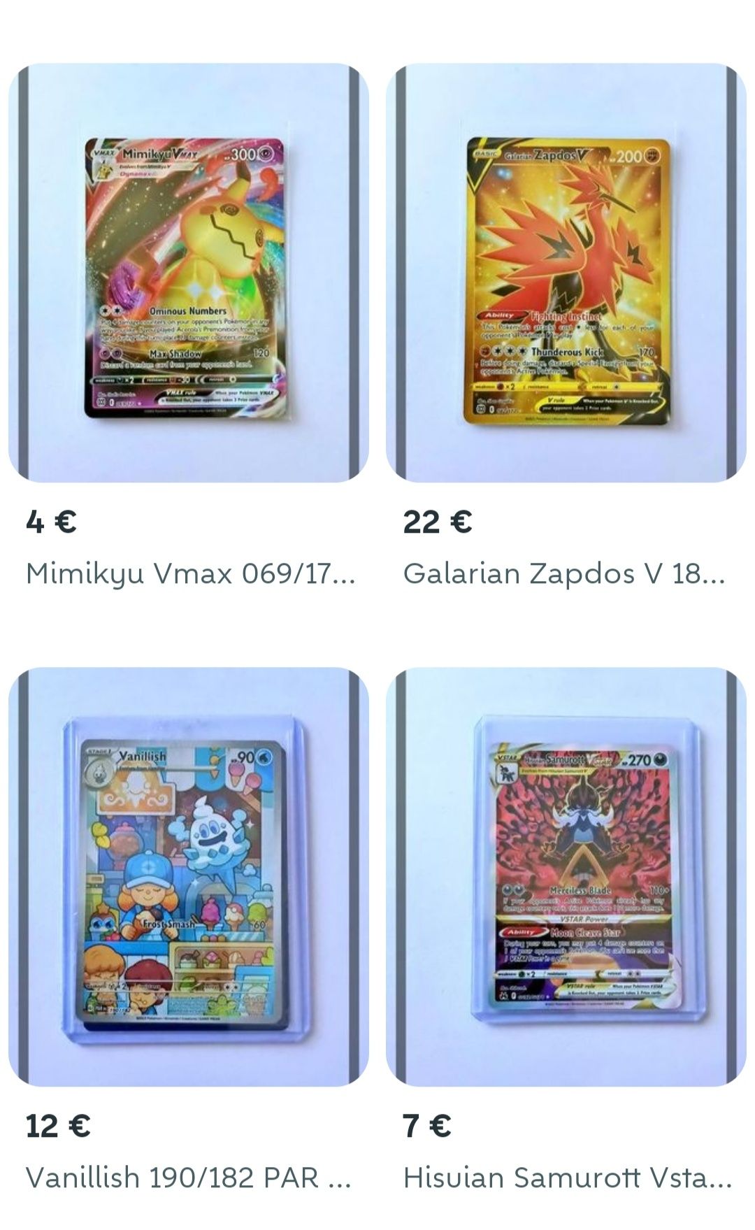 ANÚNCIO 2 Cartas Pokémon FULL ARTS Preços nas fotos NOVAS e ORIGINAIS!
