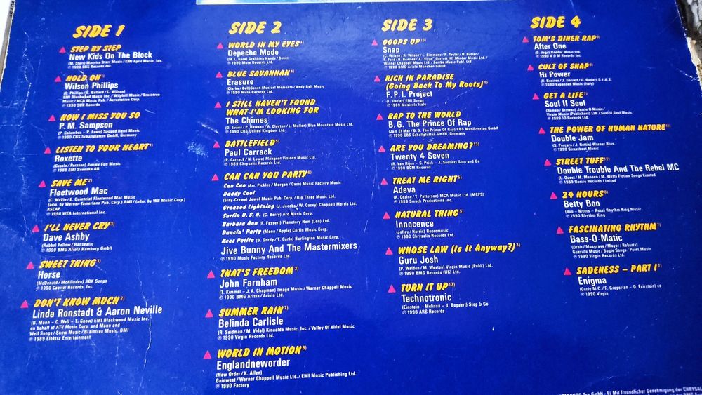 Zestaw 2 płyt winylowych lata 90 Top hits