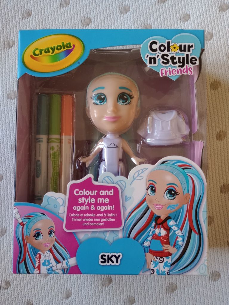 Crayola SKY lalka do malowania. ZMYWALNA ! unikat, trudno dostępna