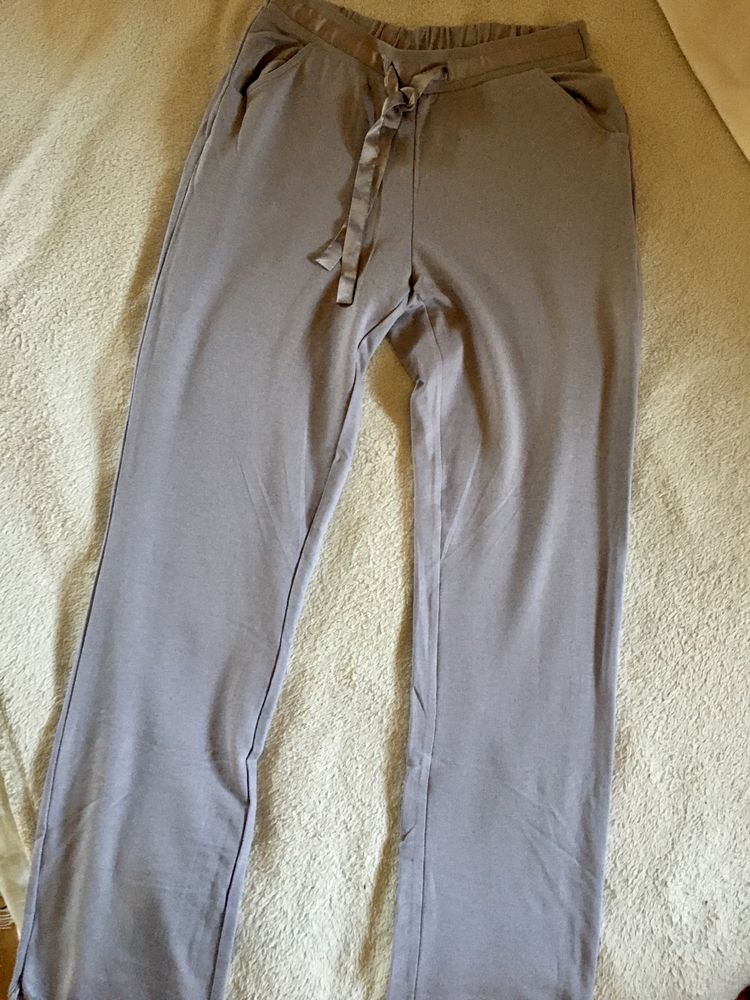 Spodnie dresowe jasne wrzosowe liliowe Tchibo S/M długie proste nowe