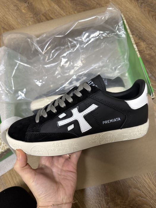 PREMIATA Чорні шкіряні кеди STEVEND 5439, 39 розмір