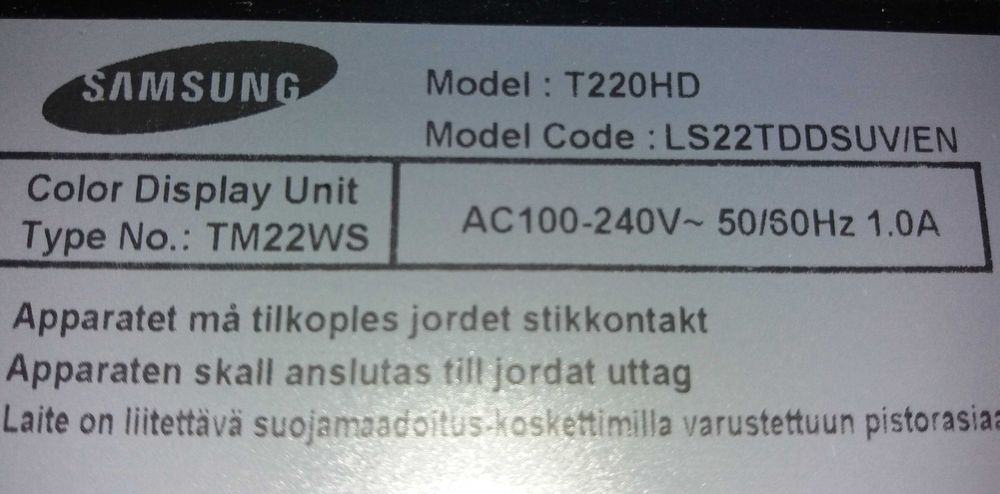 telewizor monitor Samsung T220HD