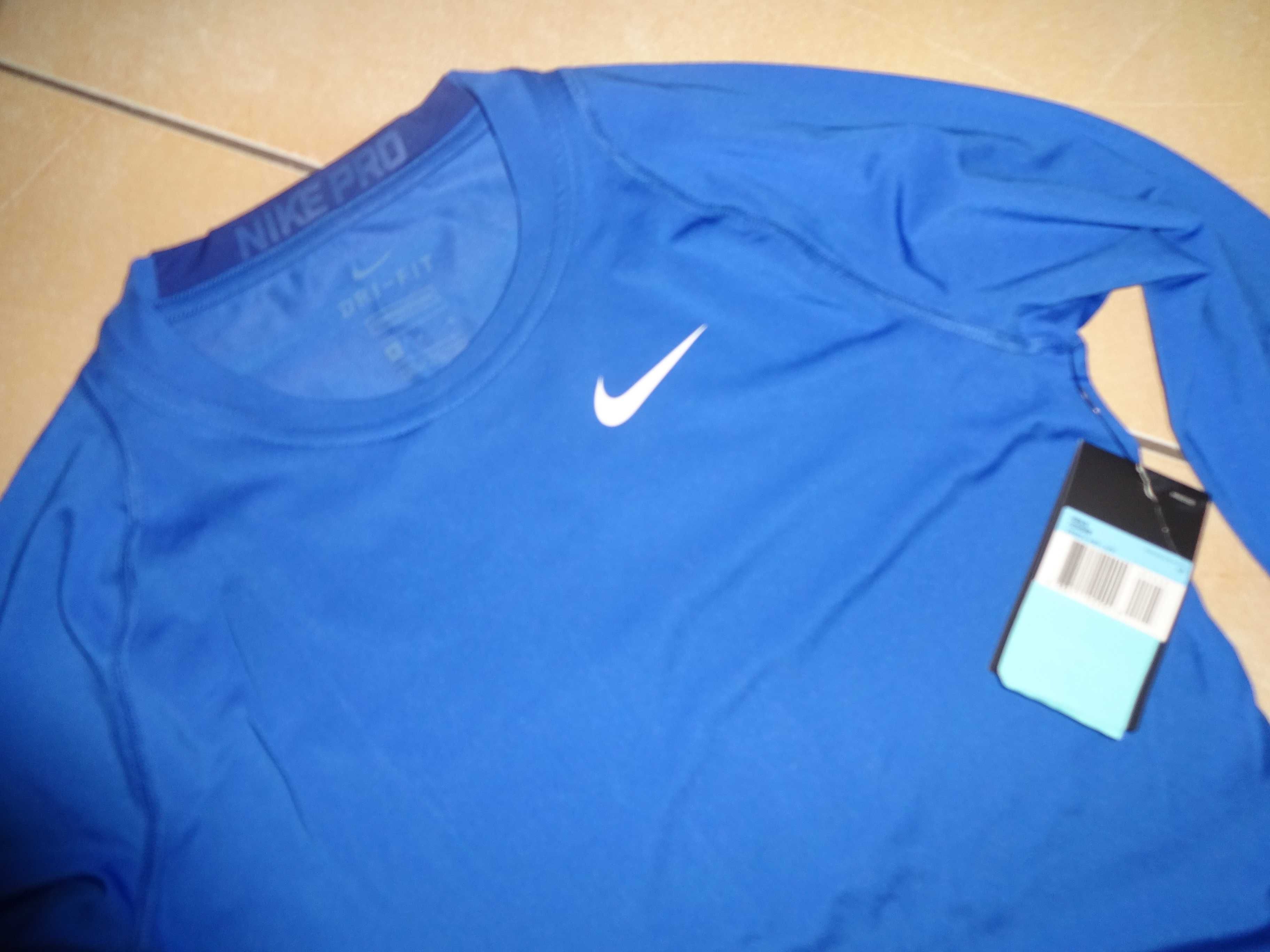 NIKE PRO DRI-FIT Compression oryg. niebieska bluzka koszulka M