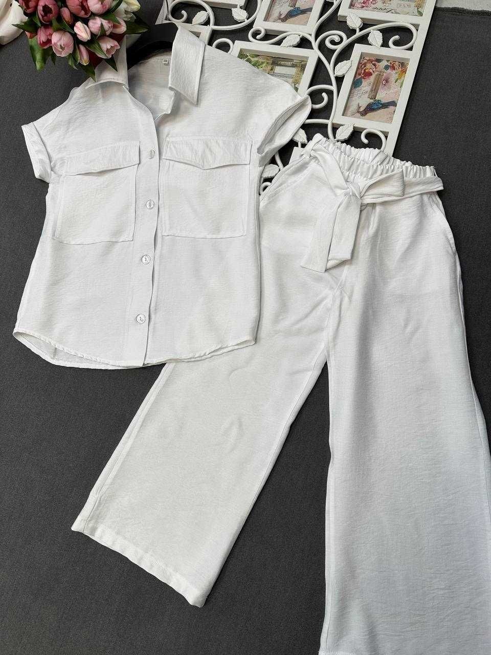 Модний костюм для дівчинки Палацо та сорочка овер зріст 110-164