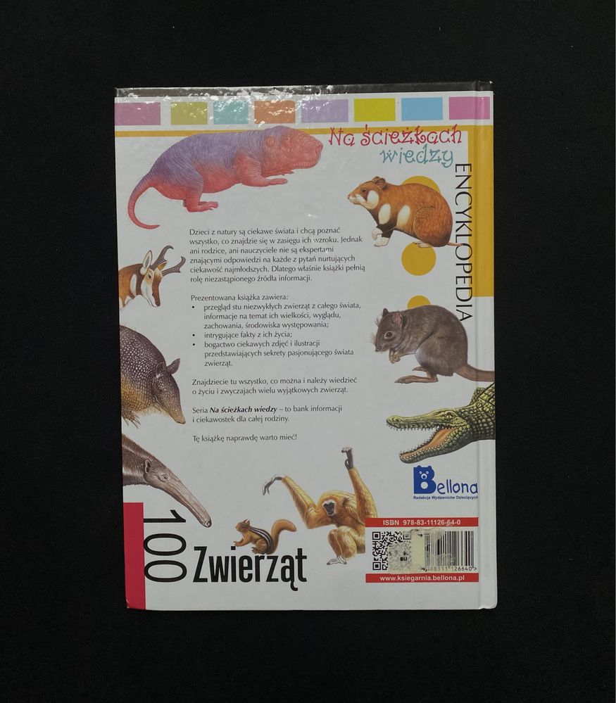 Książka encyklopedia 100 zwierząt
