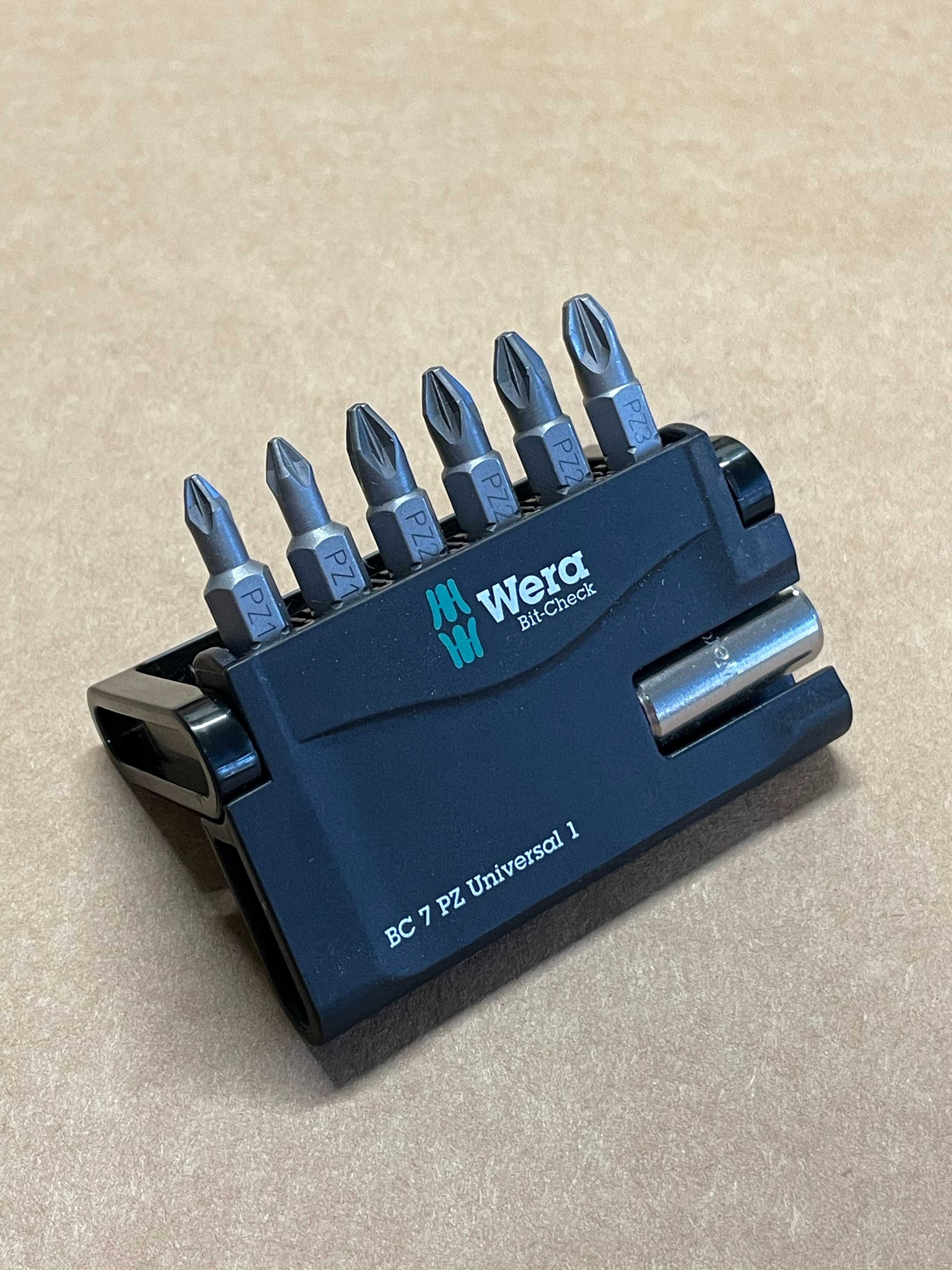 Zestaw bitów 7 el. PZ Pozidriv Adapter Wera Bit-Check 7 PZ Universal 1