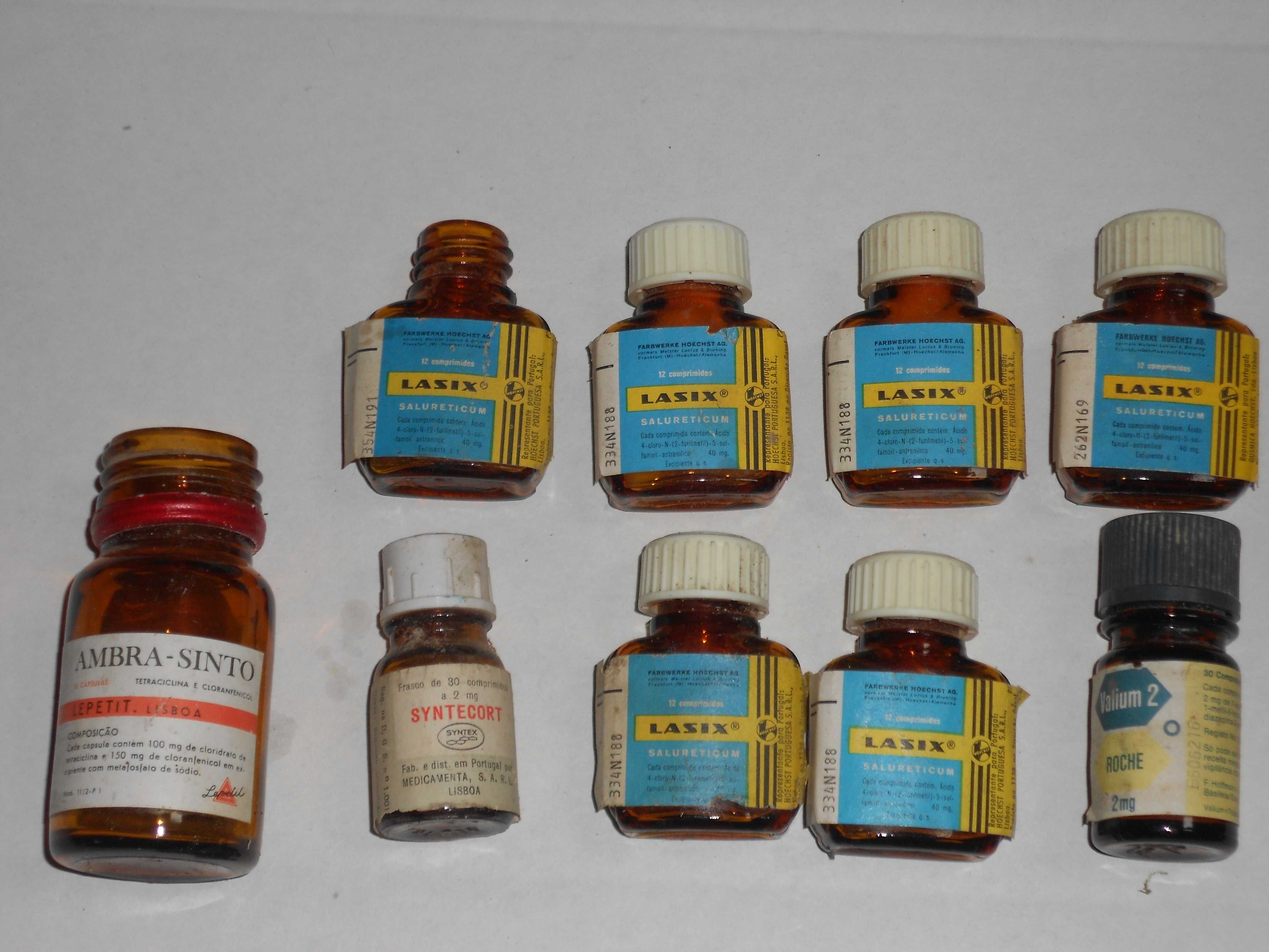 Frascos farmacia e medicamentos antigos vintage diversos