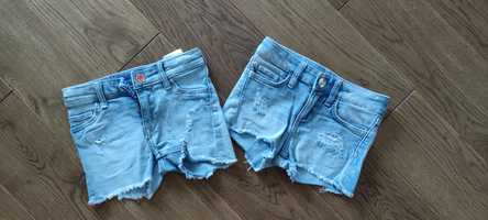 2 pary spodenki jeans 2-3 lata H&M