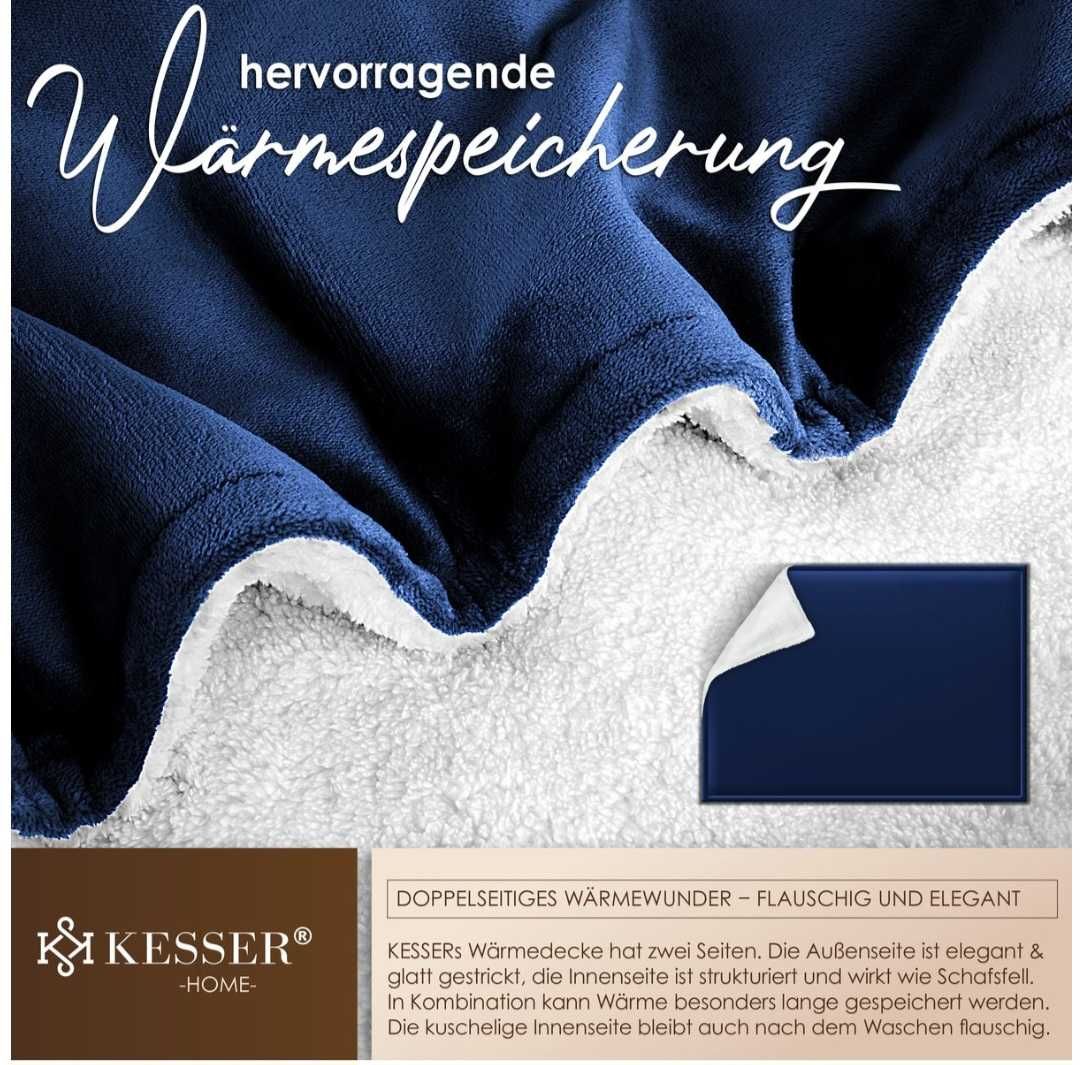 Przytulny koc puszysty miękki ciepły Sherpa dwustronny 130x150cm